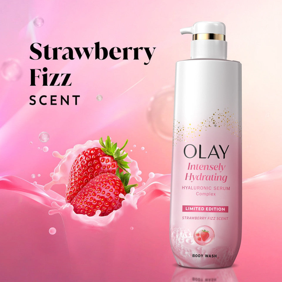 Olay Intensely Hydrating Body Wash, Strawberry - Image 7