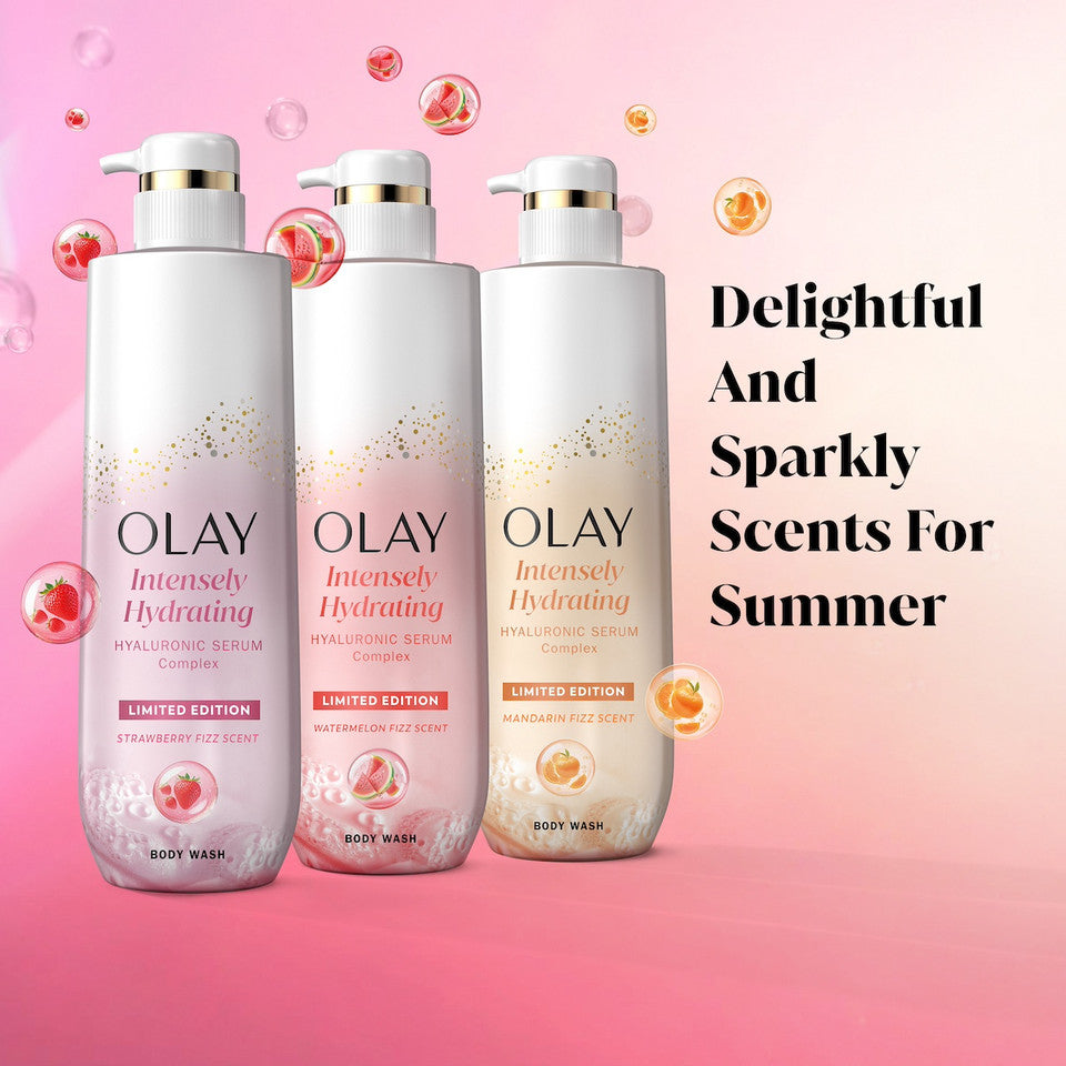 Olay Intensely Hydrating Body Wash, Strawberry - Image 9