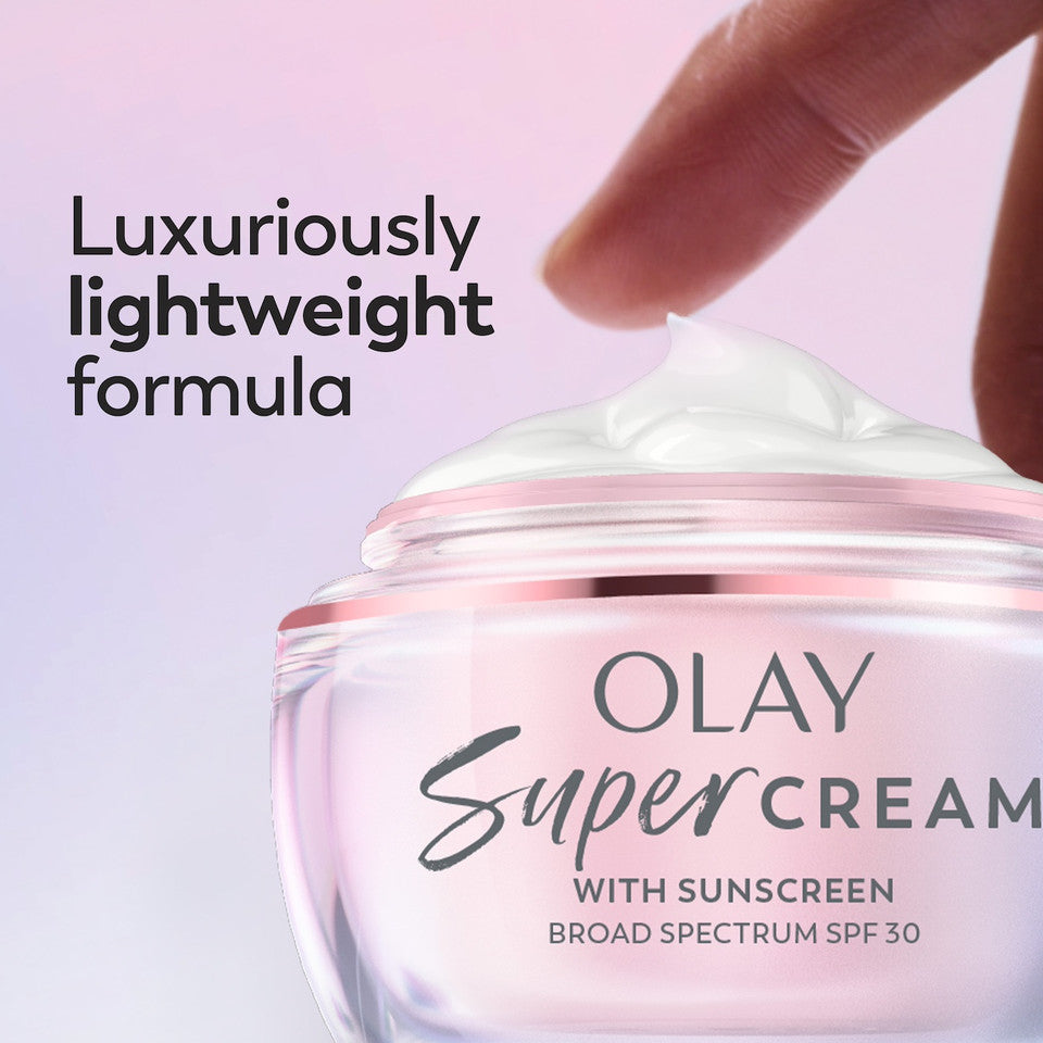 Olay Super Cream with Sunscreen SPF 30, Ultra Lightweight SPF Face Moisturizer - Image 6